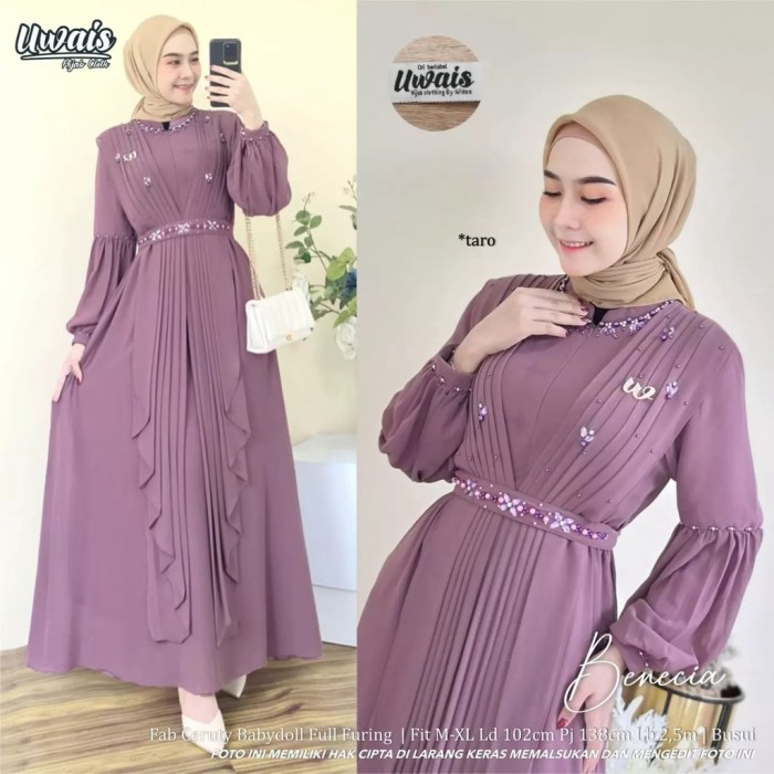 Model Baju Gamis Polos Modern Terbaru 2025 Simple Elegan