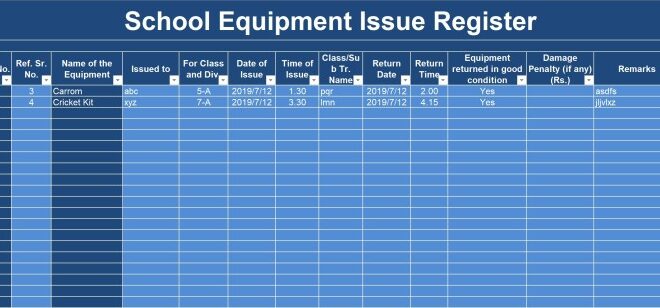 Inventory classroom examples pdf equipment samples