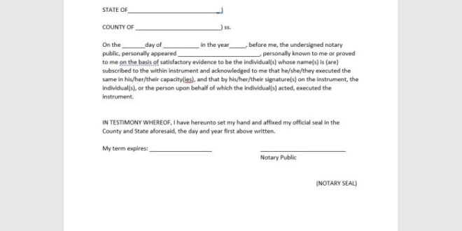 Notary statement sample