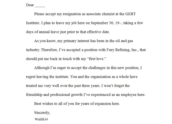 Resignation letter sample samples letters handypdf pdf printable Kata Kata Resign Kerja 2025