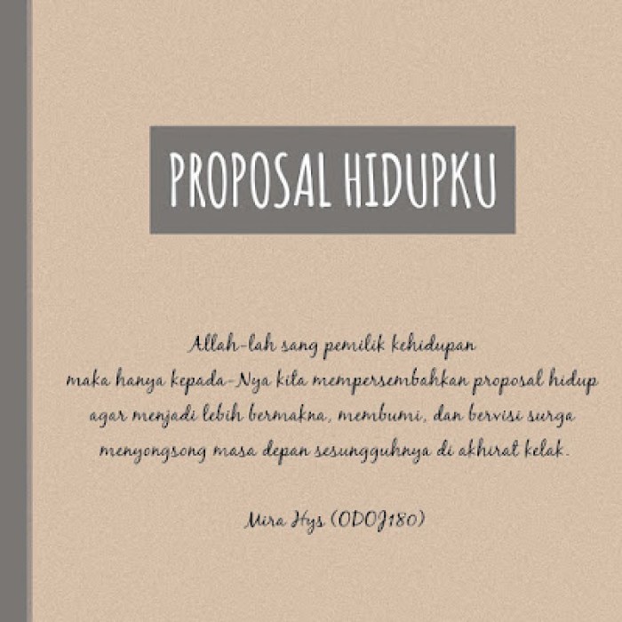 Contoh Proposal Hidup