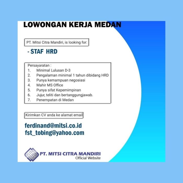 Lowongan medan terbaru bumn rekrutmen pekerjaan kalian Lowongan Kerja Medan Langsung Diterima 2025