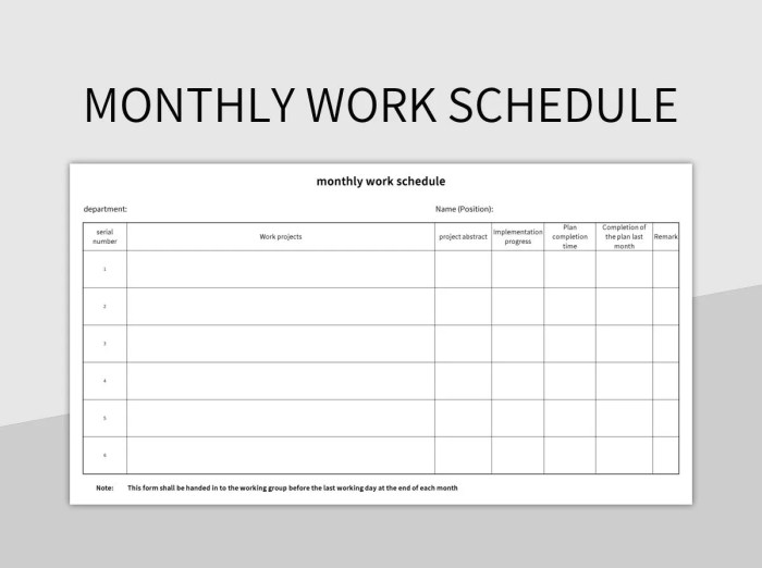 Contoh Jadwal Kerja Bulanan
