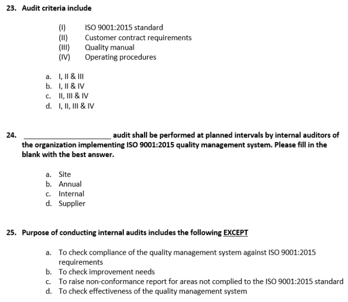 Contoh Daftar Pertanyaan Audit Internal Iso 9001 2015