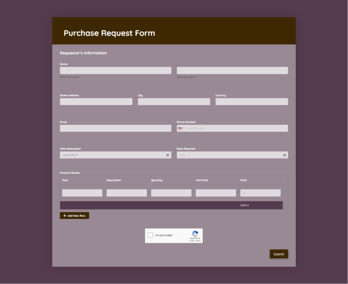 Contoh Form Pengajuan Pembelian Barang