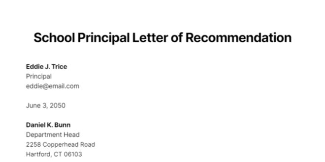 Contoh Surat Rekomendasi Dari Kepala Sekolah